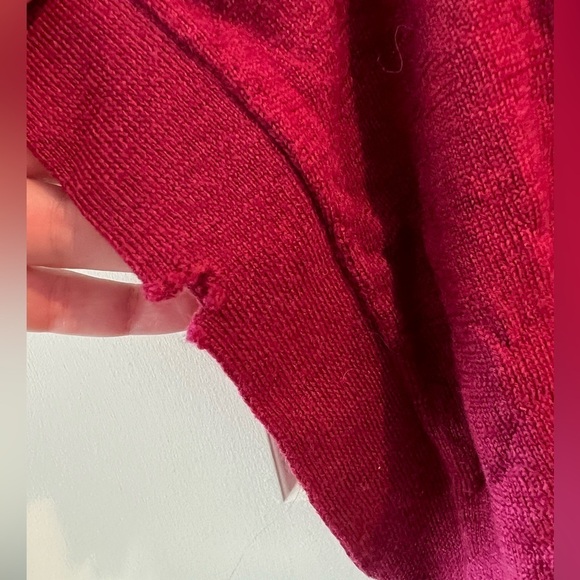 Eileen Fisher Maroon Red Merino Wool Cowl Neck Drape Oversized - Picture 8 of 15